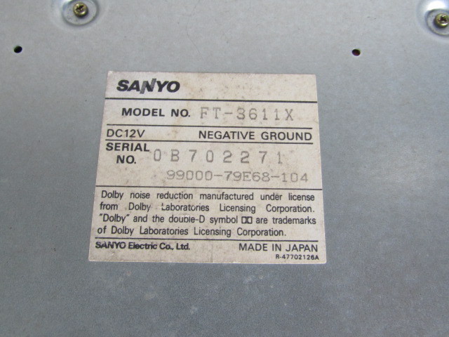 SANYO ソニー カー デッキ オーディオ FT-3611X 0B702271 動作未確認 部品取りに （24）_画像9