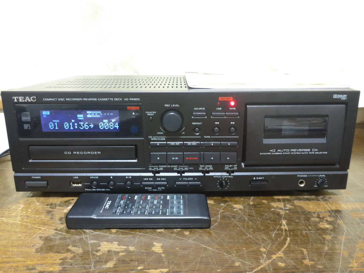 002266) TEAC CD/カセットレコーダー AD-RW900-S-
