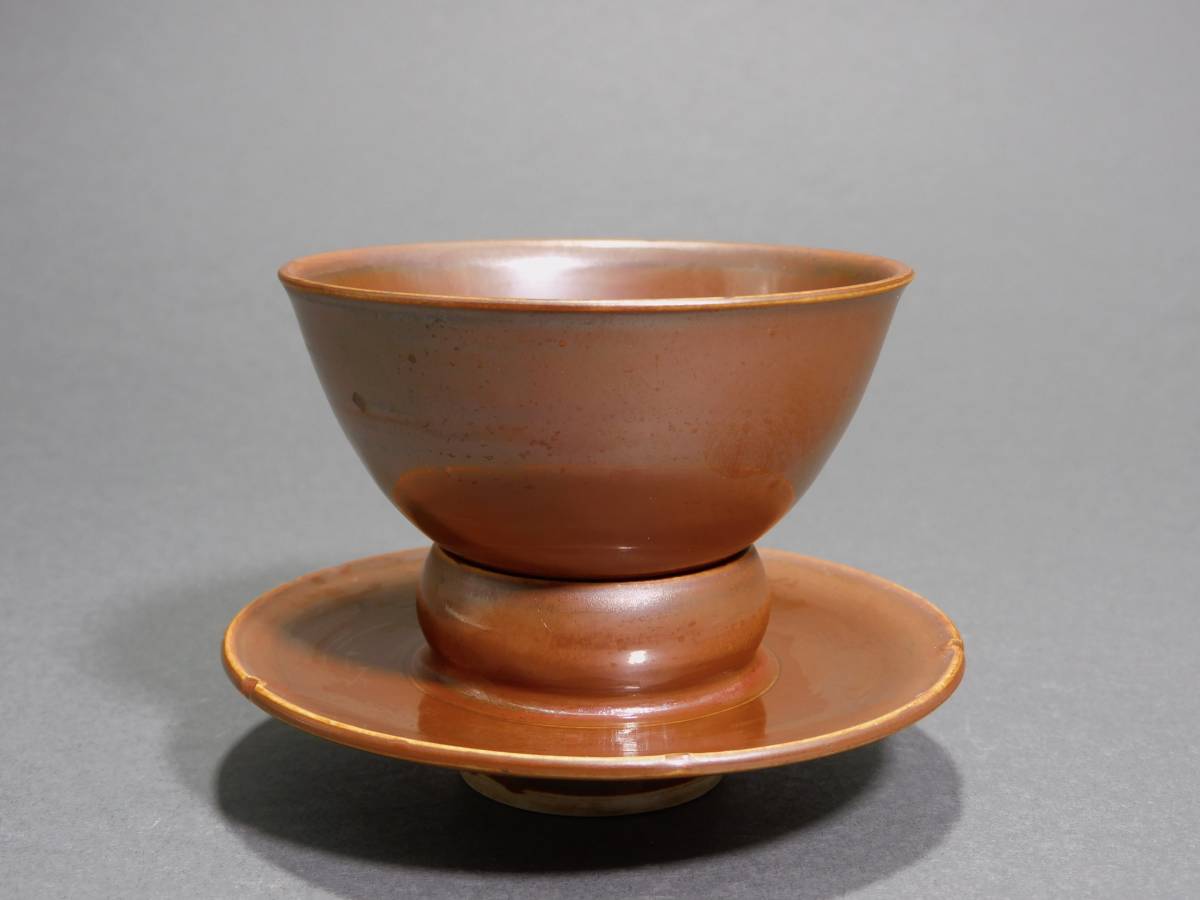 宋元時代柿釉天目茶碗-