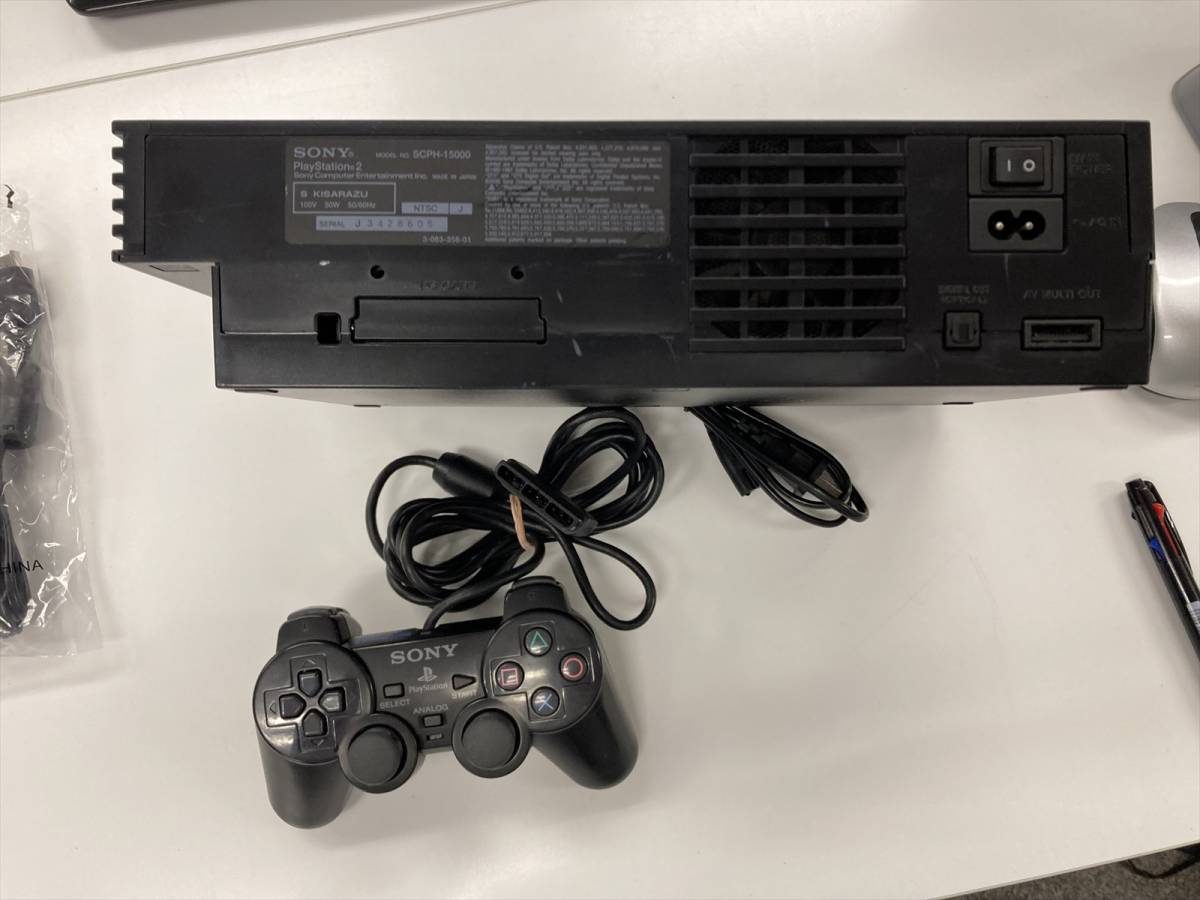 レンズと電池交換品　22-0421-09　プレイステーション2　本体一式動作品　SCPH-15000