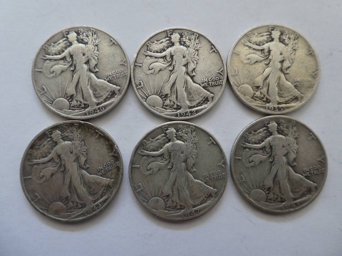 ウォーキングリバティ ハーフダラー 6枚セット 銀貨 www.falconofs.com