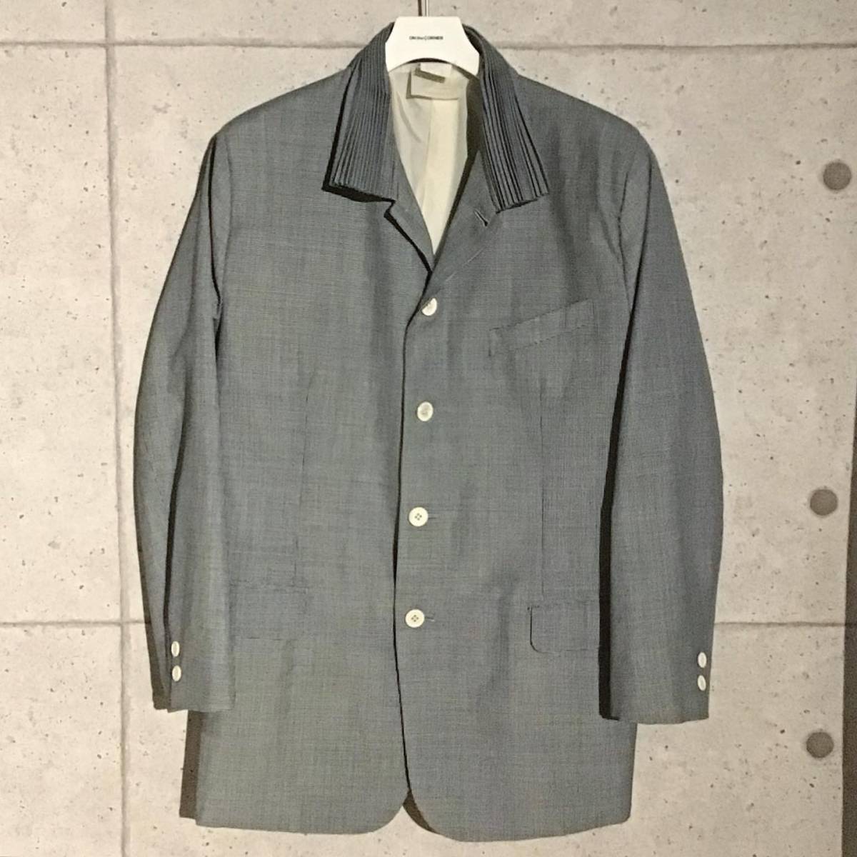 ONtheCORNER ITEM No.1035/COMMEdesGARCONS HOMMEPLUS コムデギャルソンオムプリュス ラペルプリーツジャケット 88ss size:S