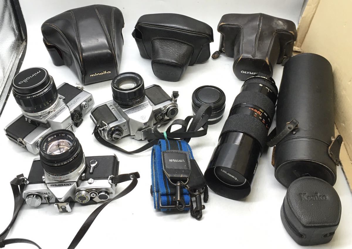 O1220 カメラ まとめ フィルムカメラ カメラレンズ OLYMPUS オリンパス PENTAX ペンタックス MINOLTA ミノルタ 品 ジャンク品