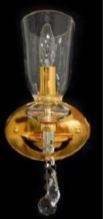 アウトレットセール 特集 独創的 アンティーク調ゴールド色クリアカップシェードクリスタルの飾りウォールランプ1灯