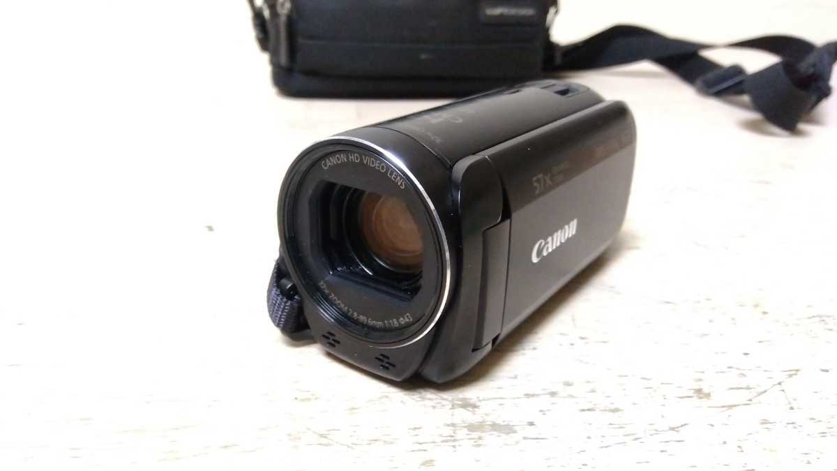 46■Canon ハイビジョンビデオカメラ iVIS HF R82 ブラック 2017年製 通電確認済 ジャンク現状品_画像1