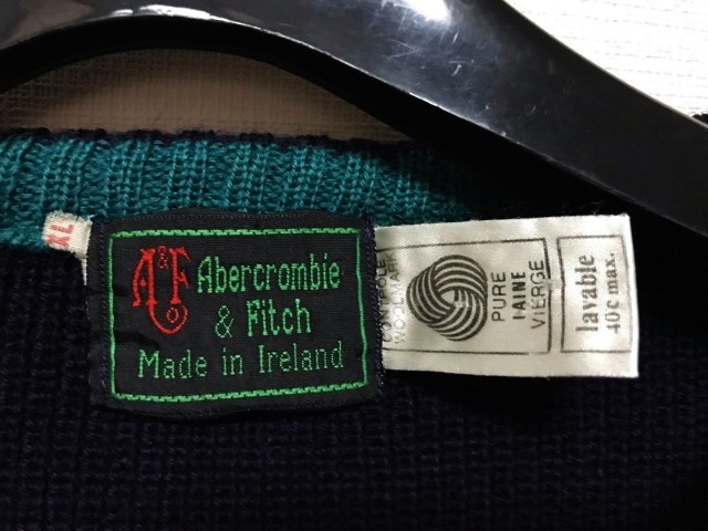 1970's 70's 旧ロゴ 旧タグ Abercrombie&fitch アバクロンビー＆フィッチ アイルランド製 フェアアイル ニット セーター ビッグシルエット_画像2