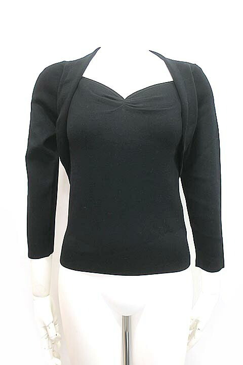 [ unused ][ new old goods ]STRAWBERRY-FIELDS Strawberry Fields tops lady's black knitted 9 number 38 size 