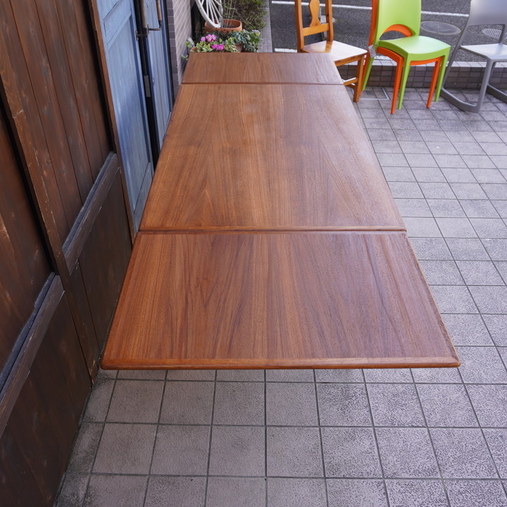 デンマーク製 チーク材 伸長式ダイニングテーブル エクステンションテーブル 食卓 4人用から6人用 北欧家具 ビンテージ CD101_画像7