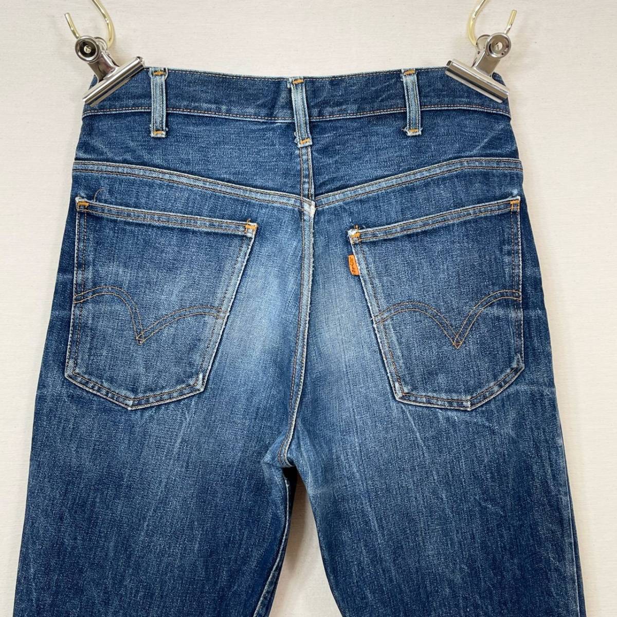 希少《 Big E / 実寸 W33 / L32 》60s 70s 美品【 LEVIS 646 ビッグE ビンテージ インディゴ デニム ベルボトム アメリカ製 】_画像9