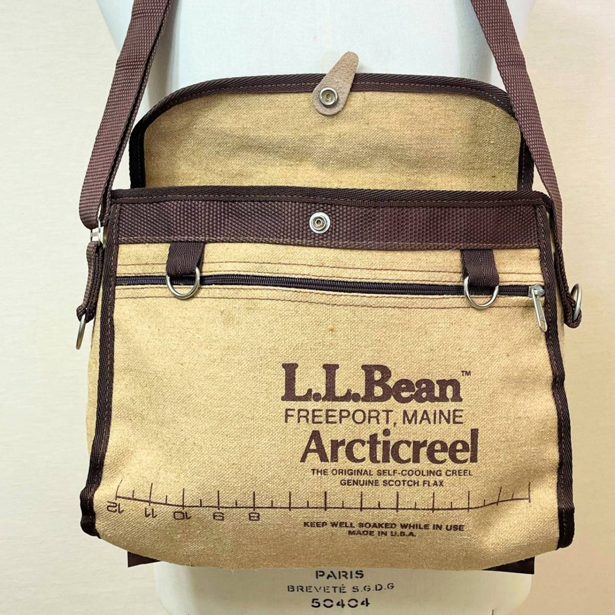 希少《 Mint Condition / Fishing Bag 》70s 80s 極上品【 LLBEAN アメリカ製 ビンテージ 麻 フィッシング ショルダー バッグ 】