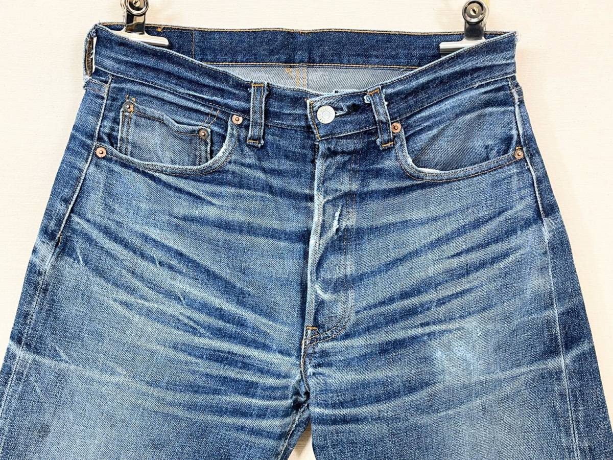 超希少《 至極の一本 》70s 美品【 Levis 501 66後期 ビンテージ 鬼ヒゲ 蜂の巣 インディゴ デニム W34 L30 アメリカ製 】