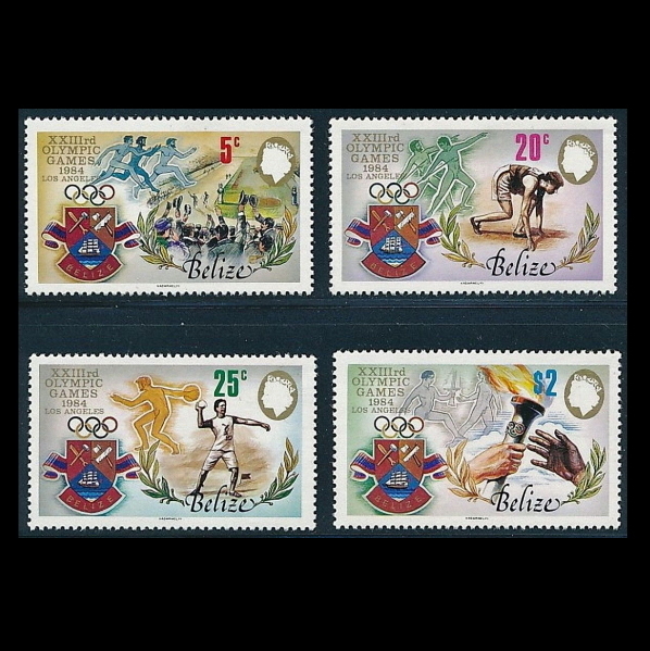 ■ベリーズ切手　1984年　ロサンゼルス五輪 / オリンピック　4種完_画像1