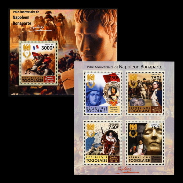 ■トーゴ切手　2011年　ナポレオン・ボナパルト 190周年　シート＋4種シート_画像1