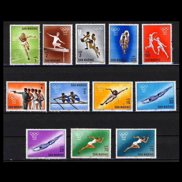 ■サンマリノ切手　1964年　東京五輪 / オリンピック　12種完_画像1