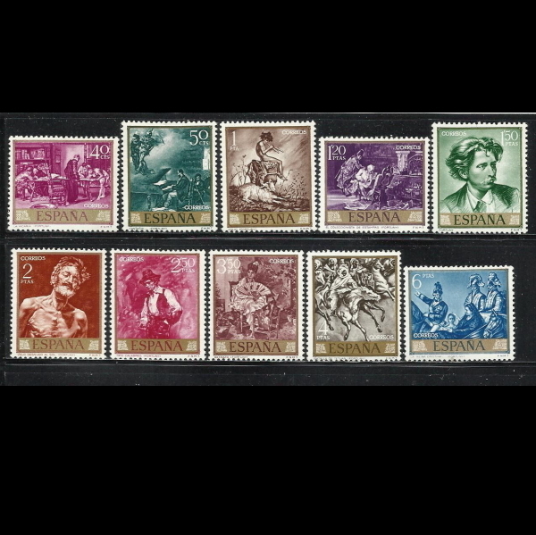 ■スペイン切手　1968年　絵画 / マリアノ・フォルトゥーニ　10種完_画像1
