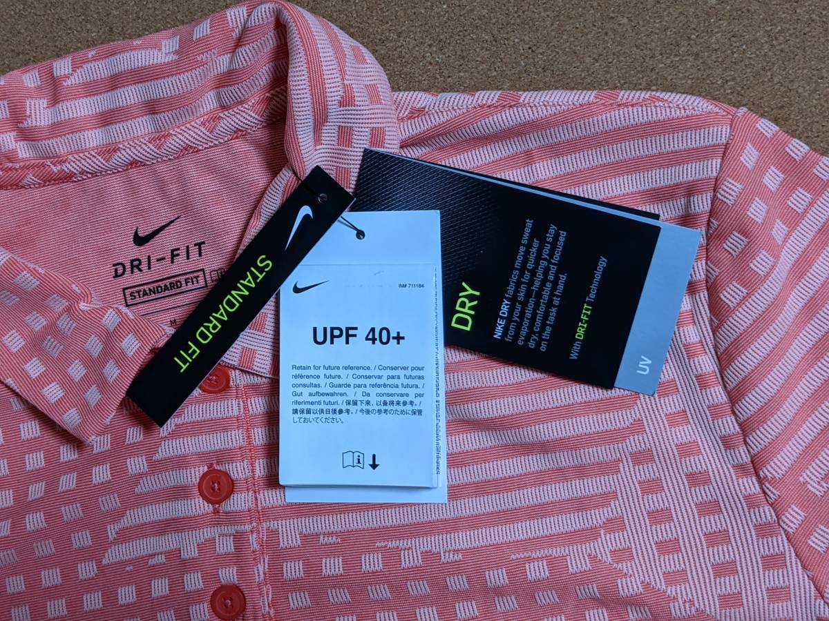 最後 S NIKE GOLF レディース DRI-FIT UVカット 半袖 ポロ 定価8800円 検 紫外線ブロック ナイキゴルフ ポロシャツ エース テニス ピンク_画像6