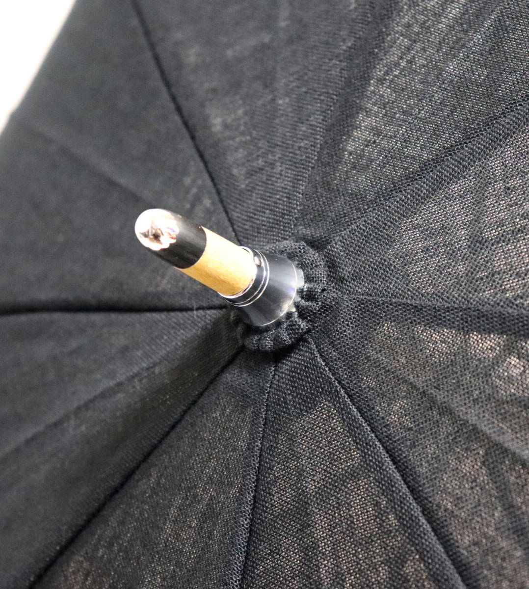 47％割引大特価 新品タグ付き 生成り生地綿100％ 木製木彫り〇型持ち手 人気の黒 長傘 日傘 v768 日本製 傘 レディースファッション  ファッション-FRESHTOGO.PK