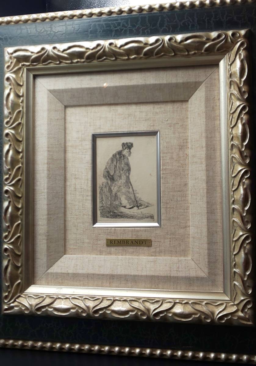 【レンブラント】Rembrandt 銅版画 エッチング フランス画廊鑑定書付 17世紀 オールドマスター 真作保証 _画像4