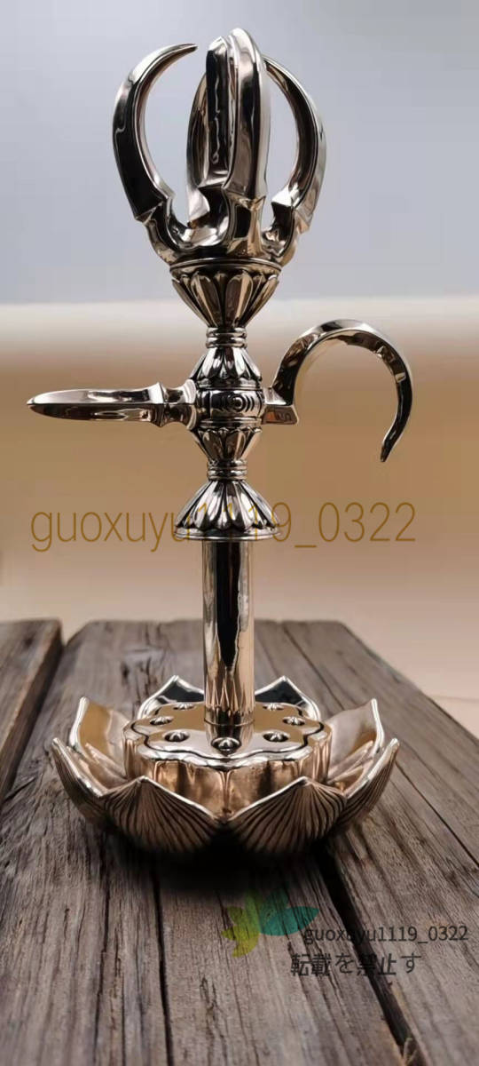 極上品 愛染明王 五鈷鉤 金剛鉤 真鍮製磨き仕上げ 19cm 極上品 愛染明王 五鈷鉤 金剛鉤 真鍮製磨き仕上げ 19cm