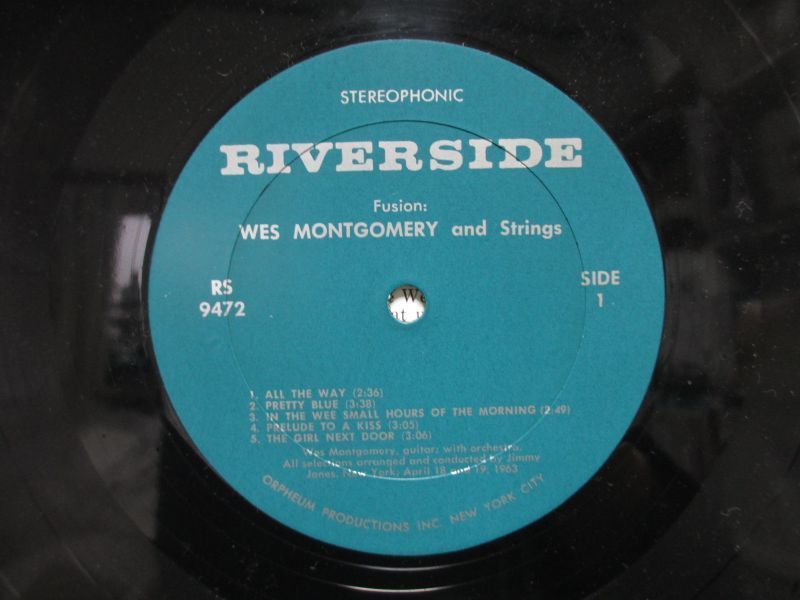 Wes Montgomery / ウェスモンゴメリー / Fusion! / Riverside Records / RS 9472 / ターコイズ ORPHEUM / US盤 / 初期プレス_画像3