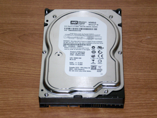 ★ 80GB ★ Western Digital【 WD800JD 】 良品 ★709_写真は流用（見た目はほぼ同じです）