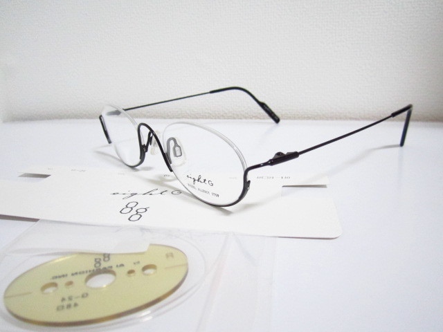 ◆EIGHT G　8グラム　G-24　エイトジー　オーバル型　アンダーリム　ブラック　眼鏡　未使用品_画像1