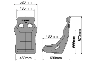 [BRIDE/ bride ] full bucket seat XERO VS gradation Logo FRP made silver shell [H03GSF(H03GMF)]