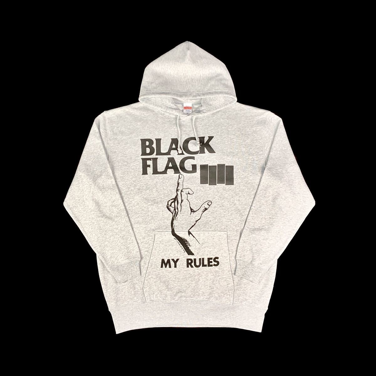 新品 ブラックフラッグ BLACK FLAG MY RULES ハードコア ロック アート ビッグ プリント オーバーサイズ パーカー XXLサイズ ユニセックス_画像6