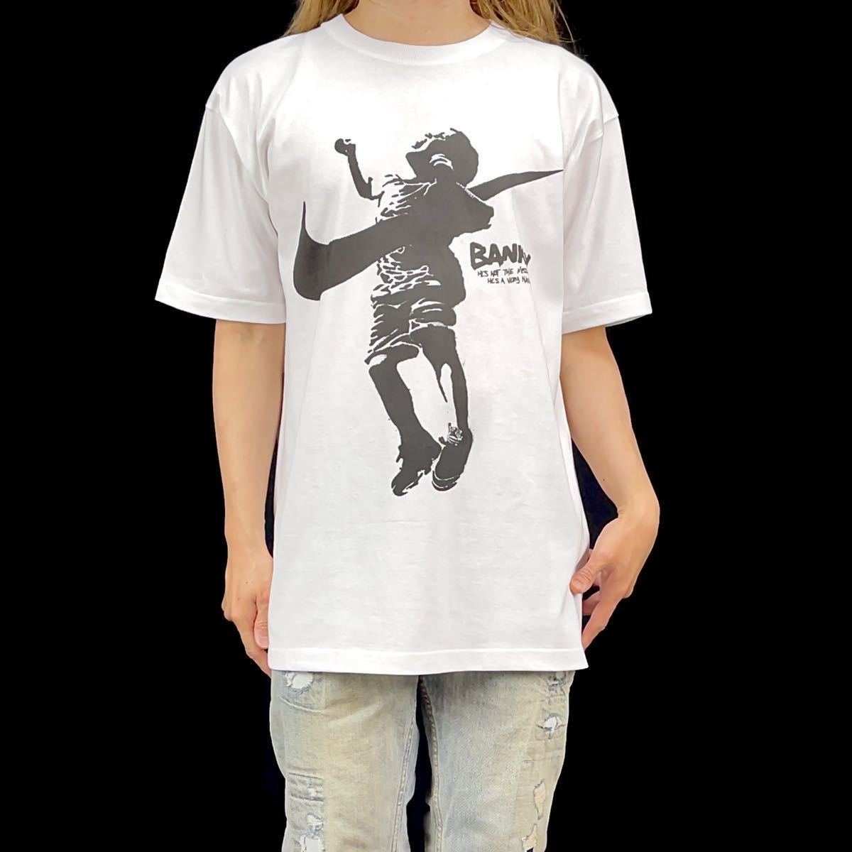 新品 バンクシー BANKSY スウォッシュ AIR スポーツ ジャンプ 少年 大きい オーバー ワイド フィット ビッグ プリント Tシャツ 5XLサイズ_画像2