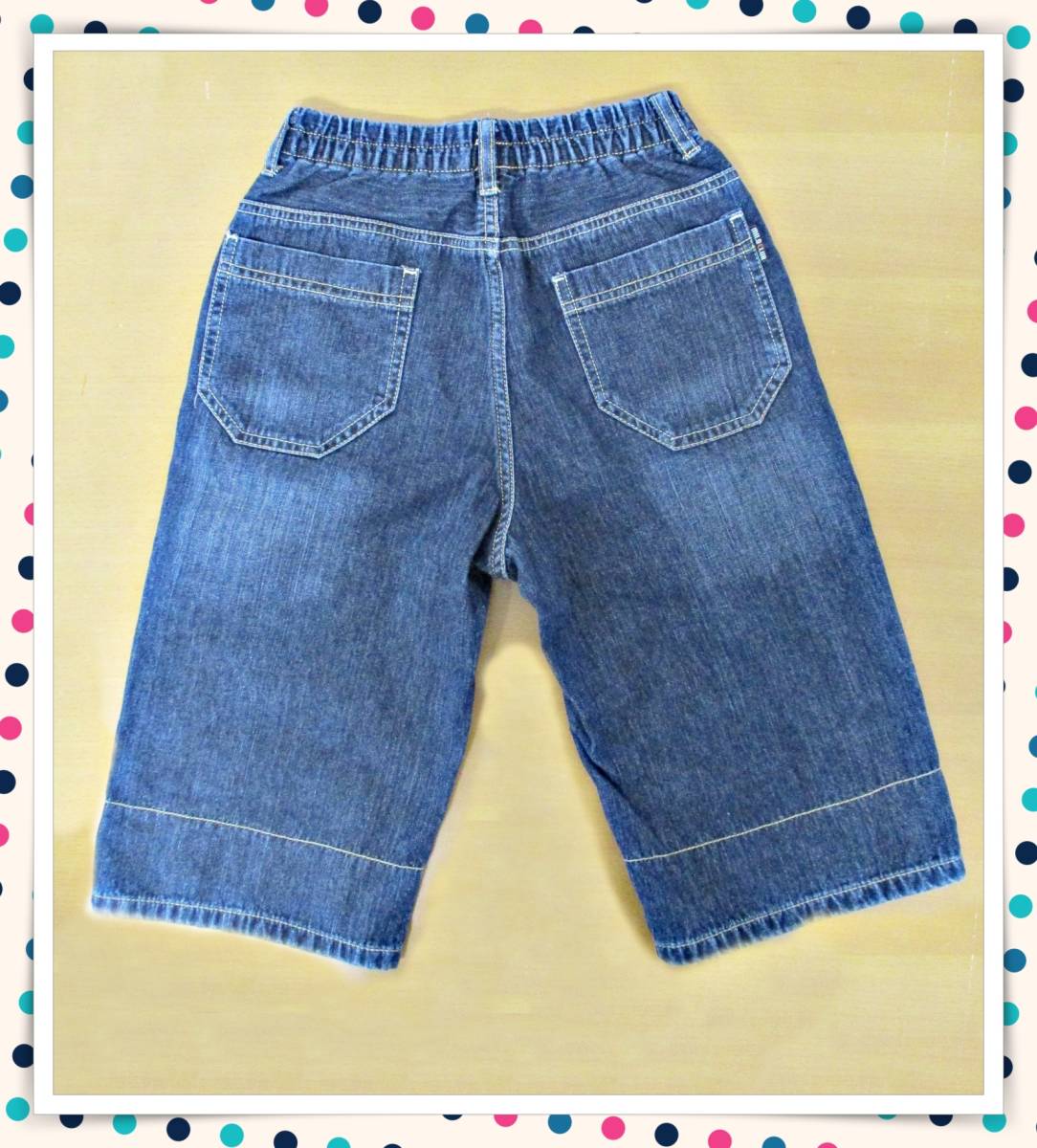 *350[ бесплатная доставка ]MILD CLUB Kids низ джинсы Denim шорты 140cm хлопок 100 casual проверка талия резина темно синий темно-синий 