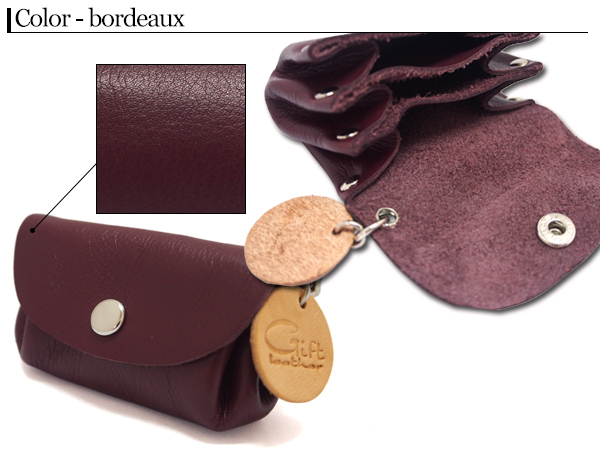  original leather change purse . case coin case Mini bordeaux bordeaux gift leather present present hand made cat pohs free shipping 
