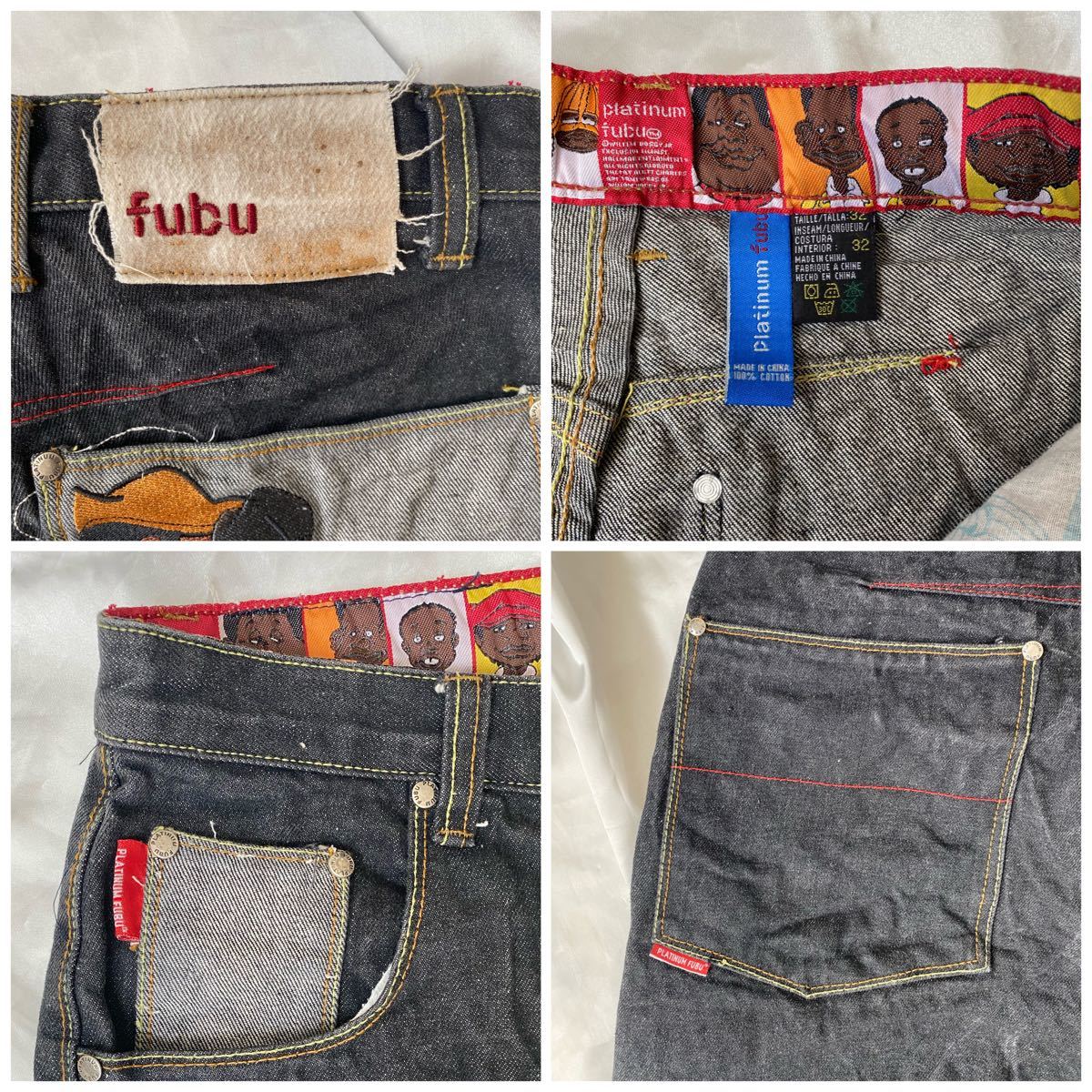 激レア】90's PLATINUM FUBU デニムパンツ バギー インディゴ lram-fgr.ma