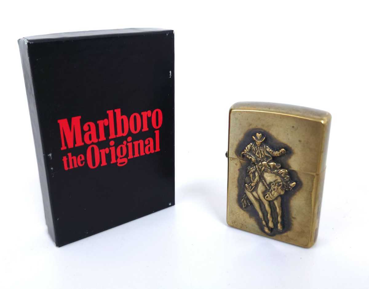 Zippo marlboro マルボロ マールボロ 黒 ブラック メタル貼り 訳あり