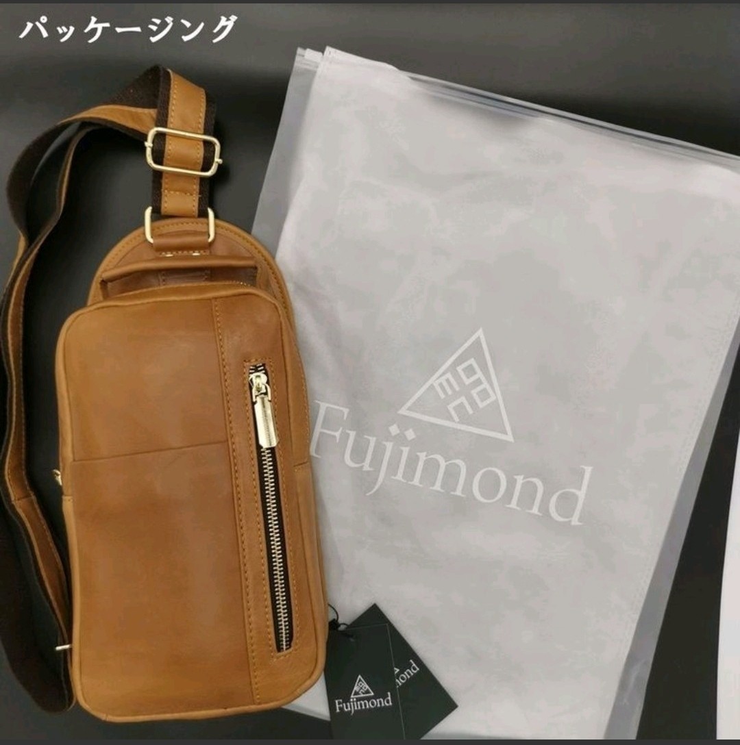 Fujimond 高品質 メンズバッグ ボディバッグ ショルダーバッグ 本革 ヌメ革 鞄 斜め掛け