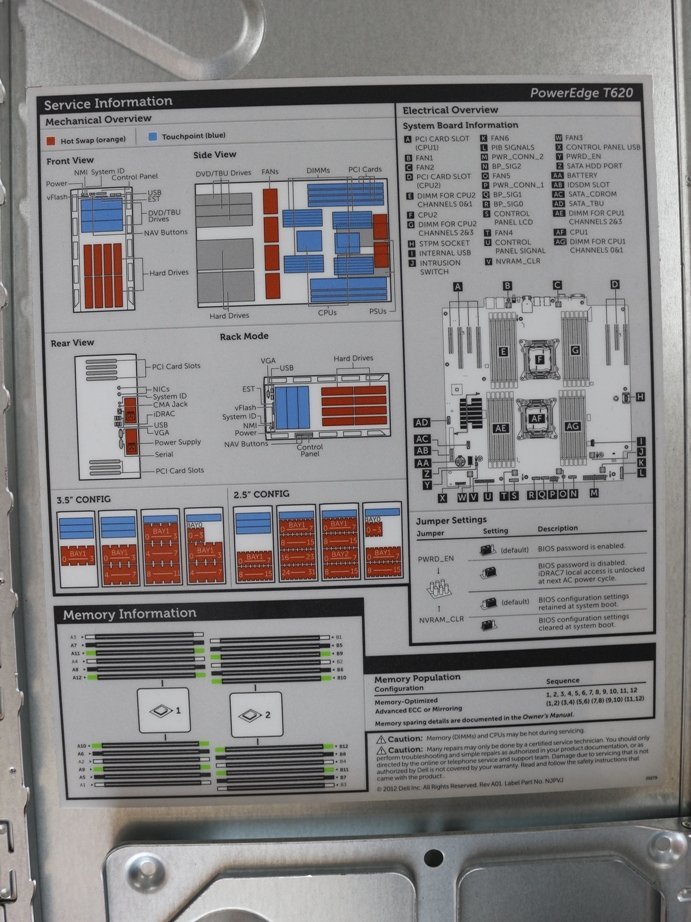 Dell PowerEdge T620 E17S サーバー Xeon E5-2609×2枚 2.40GHz HDD2TB×7個+HDD300GB×3個 メモリ2GB×24枚 _画像10