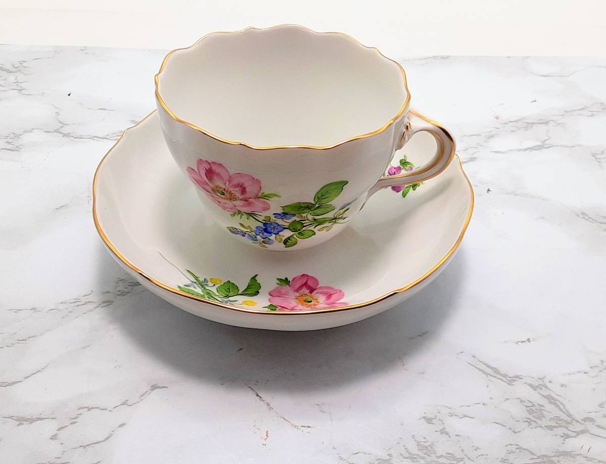 1000円☆未使用 MEISSEN マイセン カップ&ソーサー☆金彩 ベーシック