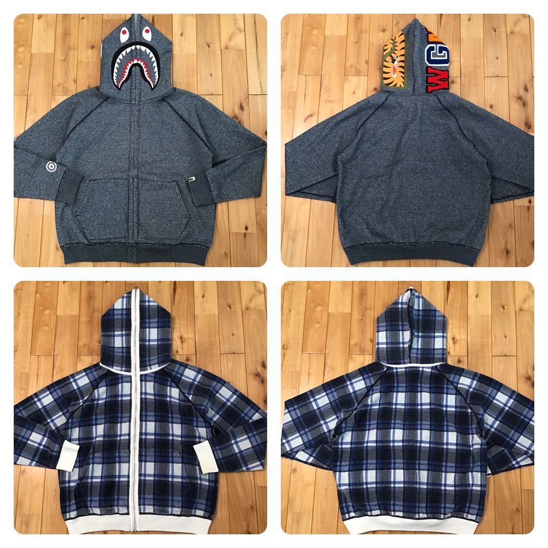 ★リバーシブル★ シャーク パーカー Mサイズ reversible shark full zip hoodie ape bape エイプ ベイプ アベイシングエイプ da8_画像1