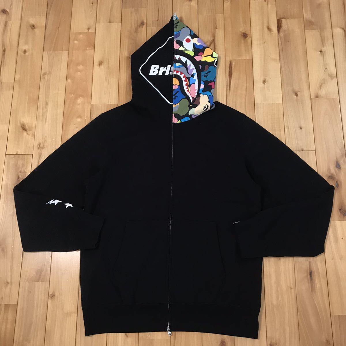 ☆XL☆ FCRB × BAPE シャーク パーカー a bathing ape multi camo