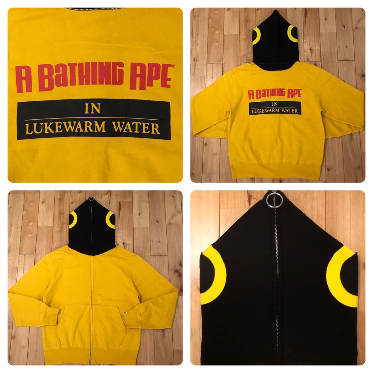 BAPE フィッシュ パーカー Sサイズ yellow a bathing ape fish full