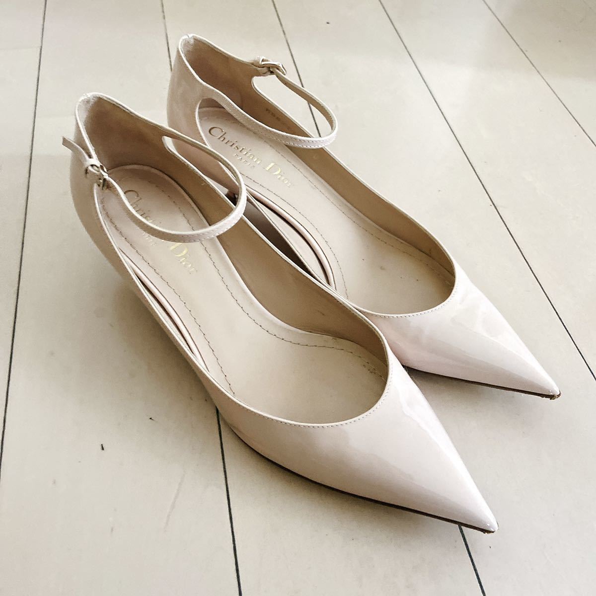 Diorディオール完売エナメルレザーローヒールパンプスエナメルパンプス