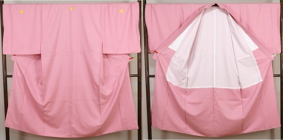 都66 化繊 男 紋付袴セット 6点セット 菱柄 163cmくらいの方用_画像5