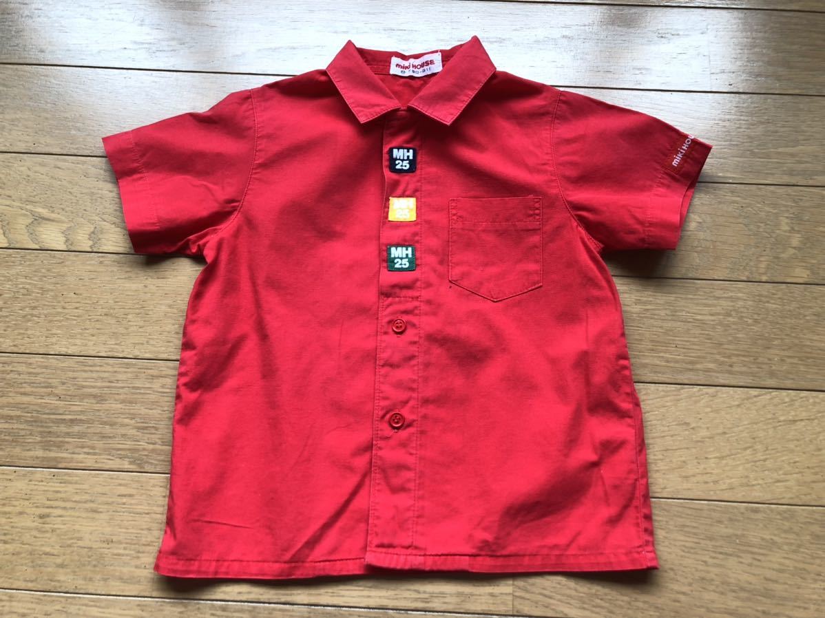 80cm Miki House short sleeves shirt red retro made in Japan MH25