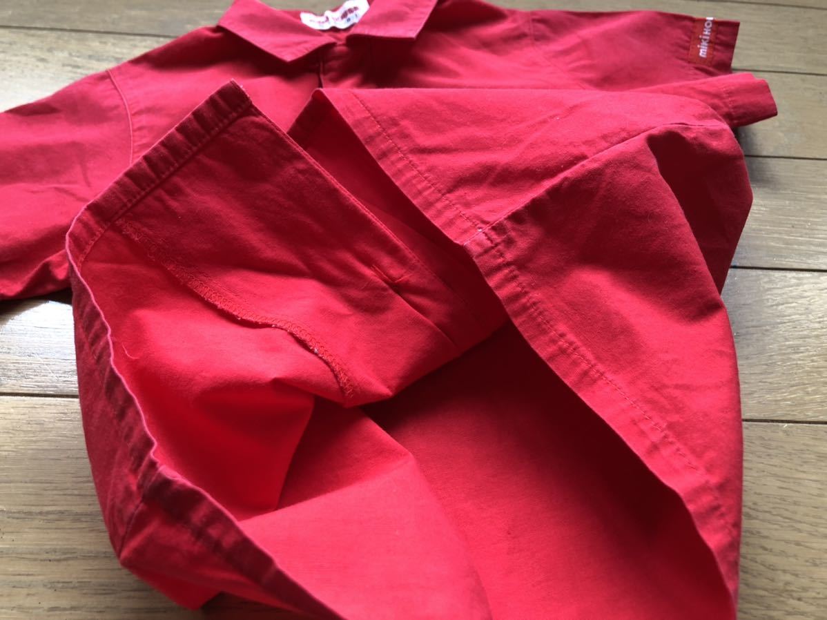 80cm ...  короткие рукава  рубашка    красный   ретро   сделано в Японии  MH25
