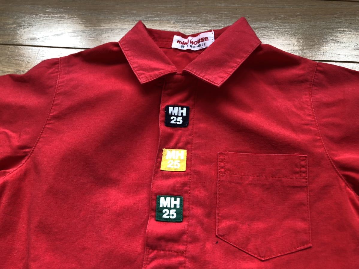 80cm Miki House short sleeves shirt red retro made in Japan MH25