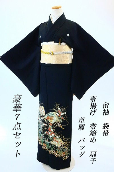 お買い得限定SALEヤフオク! - 留袖 袋帯 帯揚げ 帯締め 扇子 草履