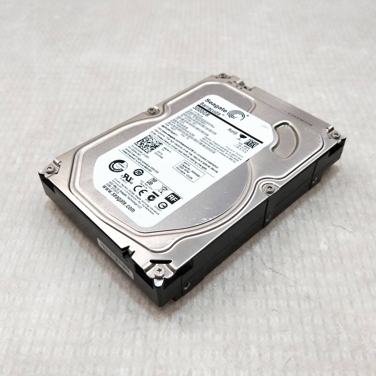 【中古パーツ】3.5 SATA 3TB 1台 正常 Seagate ST3000DM004 使用時間12539H ■HDD953_画像1