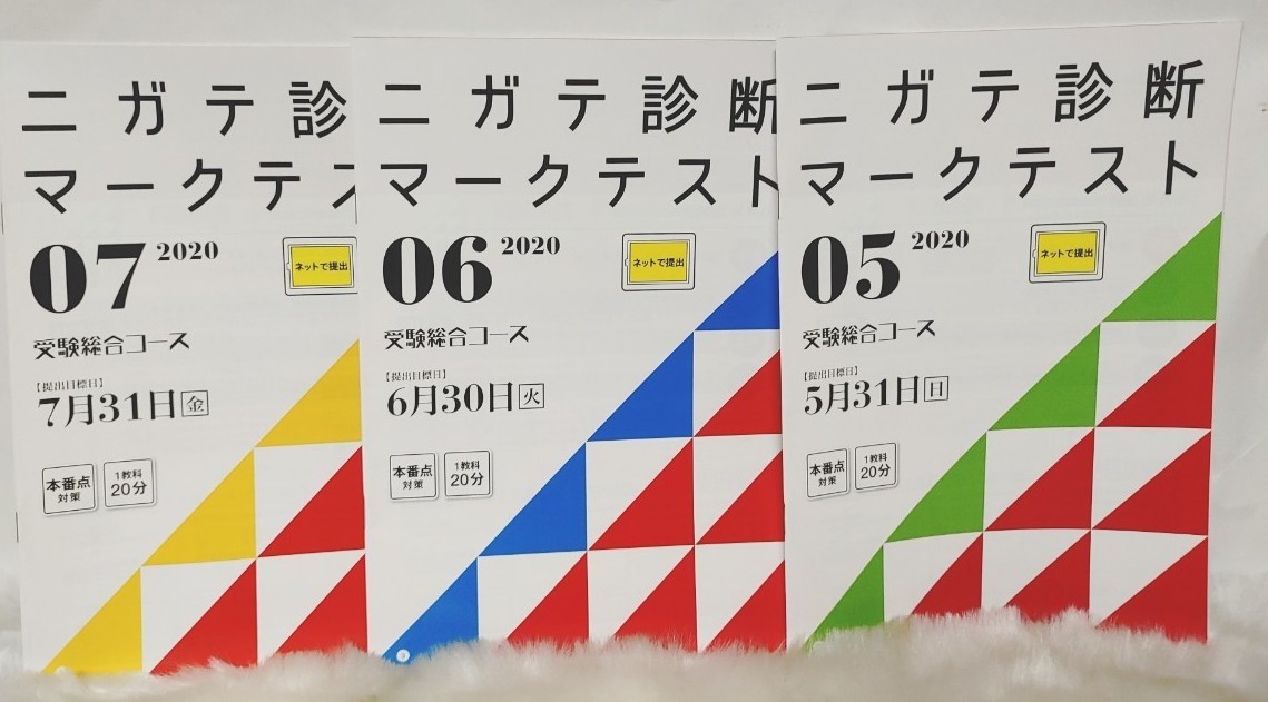 進研ゼミ中学講座　　2020年　　入試得点力完成　　　　　ニガテ診断マークテスト　　6冊