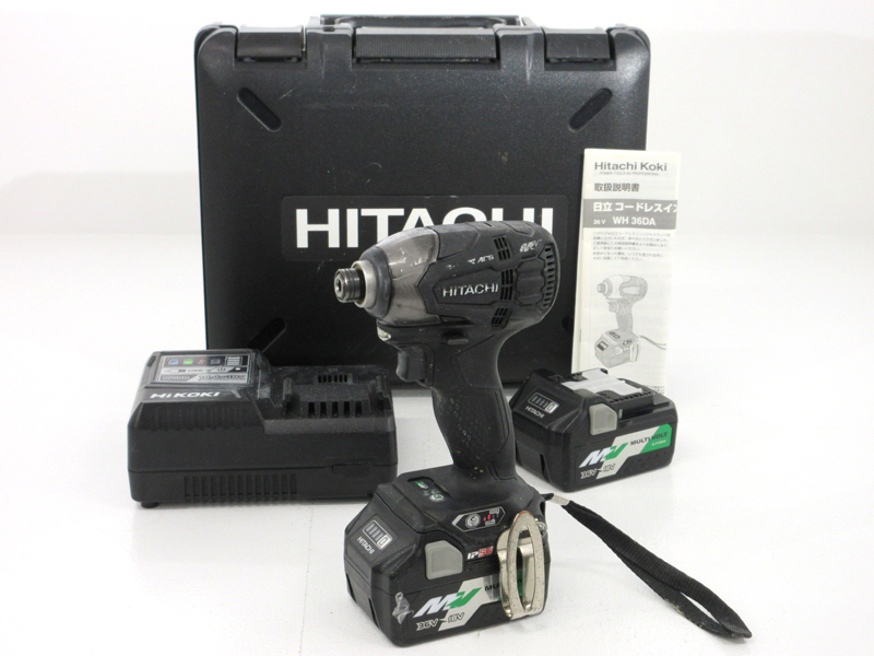 【中古】HiKOKI(ハイコーキ) 36V コードレスインパクトドライバ WH36DA 2XP ストロングブラック【d20179900000917d】._画像1