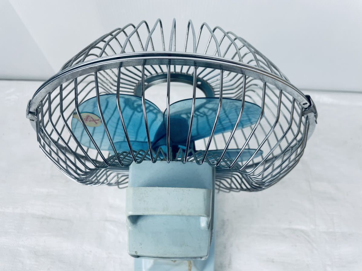 40 year front. valuable . working properly goods! electric fan star peace electric SF-21 Showa Retro blue 