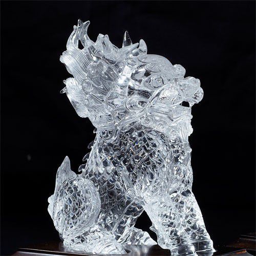 最高級 水晶 手彫り 麒麟 一対 彫刻置物 D3-34 | test.d-learn.in